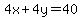 4x%2B4y=40