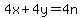 4x%2B4y=4n