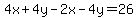 4x%2B4y-2x-4y=26