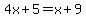 4x%2B5=x%2B9