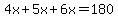 4x%2B5x%2B6x=180