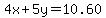 4x%2B5y=10.60