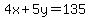 4x%2B5y=135