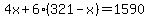 4x%2B6%28321-x%29=1590