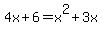 4x%2B6=x%5E2%2B3x