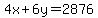 4x%2B6y=2876