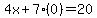 4x%2B7%280%29=20