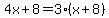 4x%2B8=3%28x%2B8%29