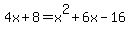 4x%2B8=x%5E2%2B6x-16
