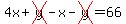 4x%2Bcross%28y%29-x-cross%28y%29=66