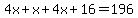 4x%2Bx%2B4x%2B16=196