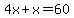 4x%2Bx=60
