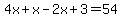 4x%2Bx-2x%2B3=54