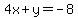 4x%2By=-8