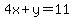 4x%2By=11