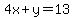 4x%2By=13