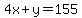 4x%2By=155
