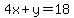 4x%2By=18