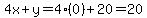 4x%2By=4%280%29%2B20=20