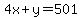 4x%2By=501