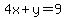 4x%2By=9