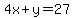 4x%2By+=+27