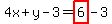 4x%2By-3=highlight%286%29-3