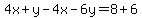 4x%2By-4x-6y=8%2B6