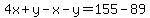 4x%2By-x-y=155-89