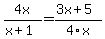 4x%2F%28x%2B1%29=%283x%2B5%29%2F4x