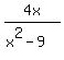 4x%2F%28x%5E2+-+9%29