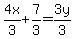 4x%2F3%2B7%2F3=3y%2F3