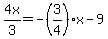4x%2F3=-%283%2F4%29x-9