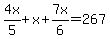 4x%2F5%2Bx%2B7x%2F6=267