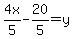 4x%2F5-20%2F5=y