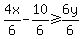 4x%2F6-10%2F6%3E=6y%2F6+