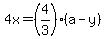 4x=%284%2F3%29%28a-y%29
