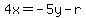 4x=-5y-r