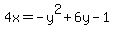 4x=-y%5E2%2B6y-1