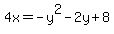 4x=-y%5E2-2y%2B8