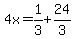 4x=1%2F3%2B24%2F3