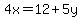 4x=12%2B5y