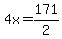 4x=171%2F2