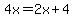 4x=2x%2B4