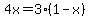 4x=3%281-x%29