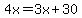 4x=3x%2B30