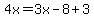 4x=3x-8%2B3