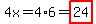 4x=4%2A6=highlight%2824%29