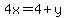 4x=4%2By