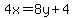 4x=8y%2B4